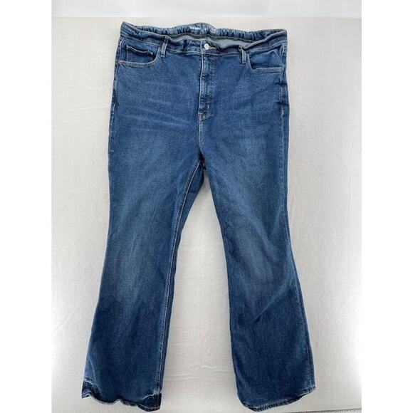 Old Navy Size 18 Higher High Rise Flare Jeans Stretch Dark Wash Beatrice - Picture 1 of 8